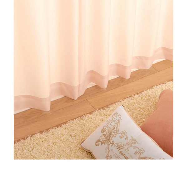 多機能プレーンレースカーテン（100x223・2枚組） ピンクの商品画像