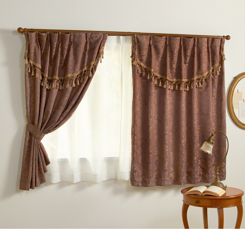 ジャガード遮光カーテン（100x135・2枚組） ブラウンの商品画像