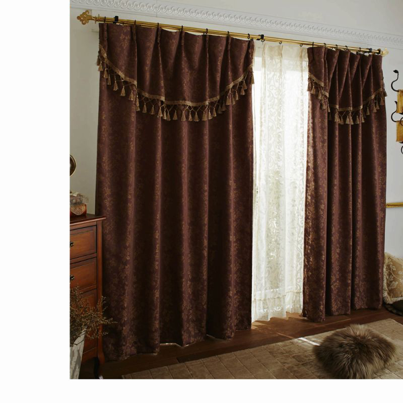 ジャガード遮光カーテン（100x178・2枚組） ブラウンの商品画像